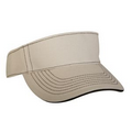 Brushed Cotton Twill Visor with Sandwich Contrast Stitching (Stone Beige/Black)